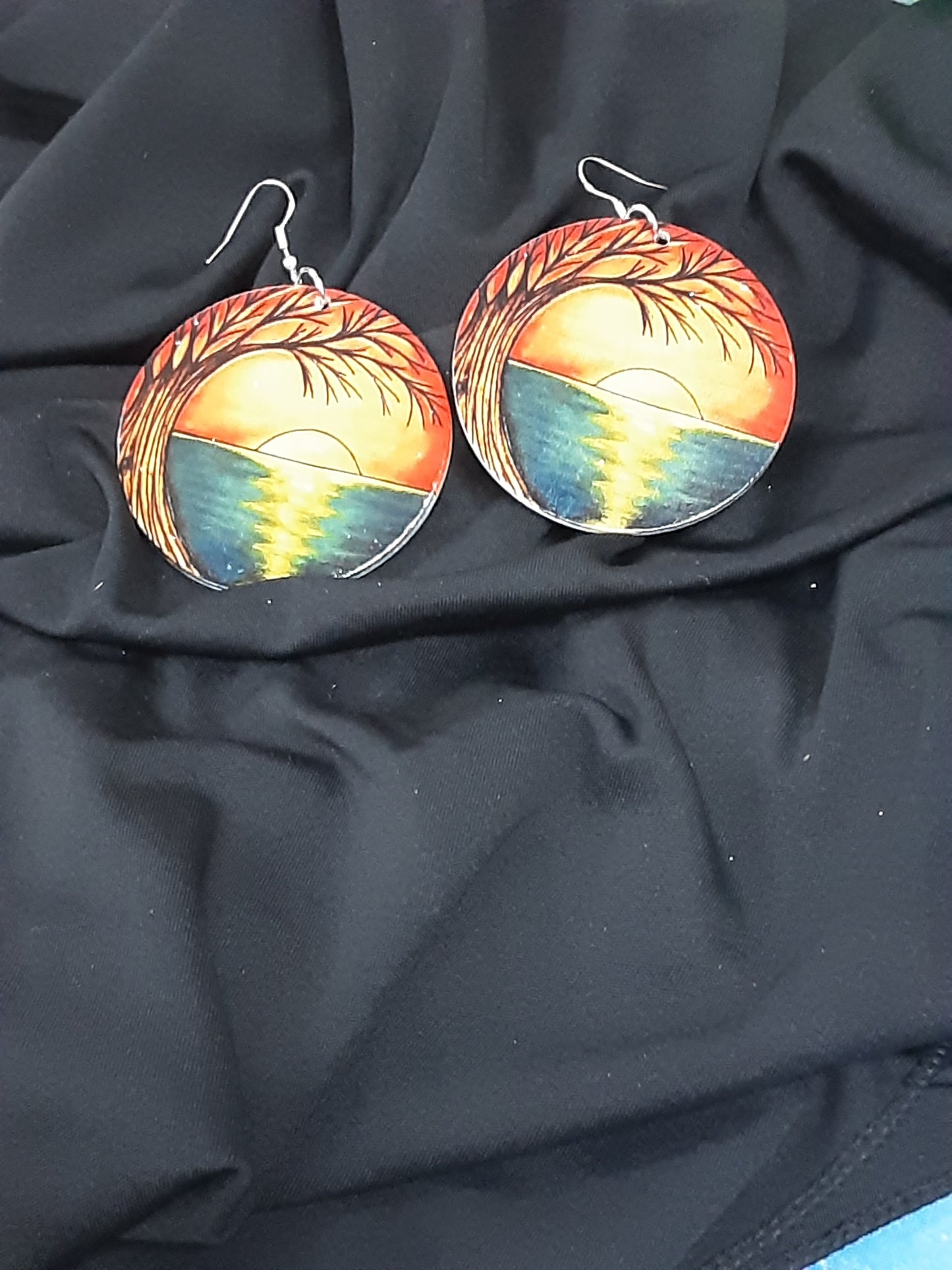 Tree Lake Sunset Earrings