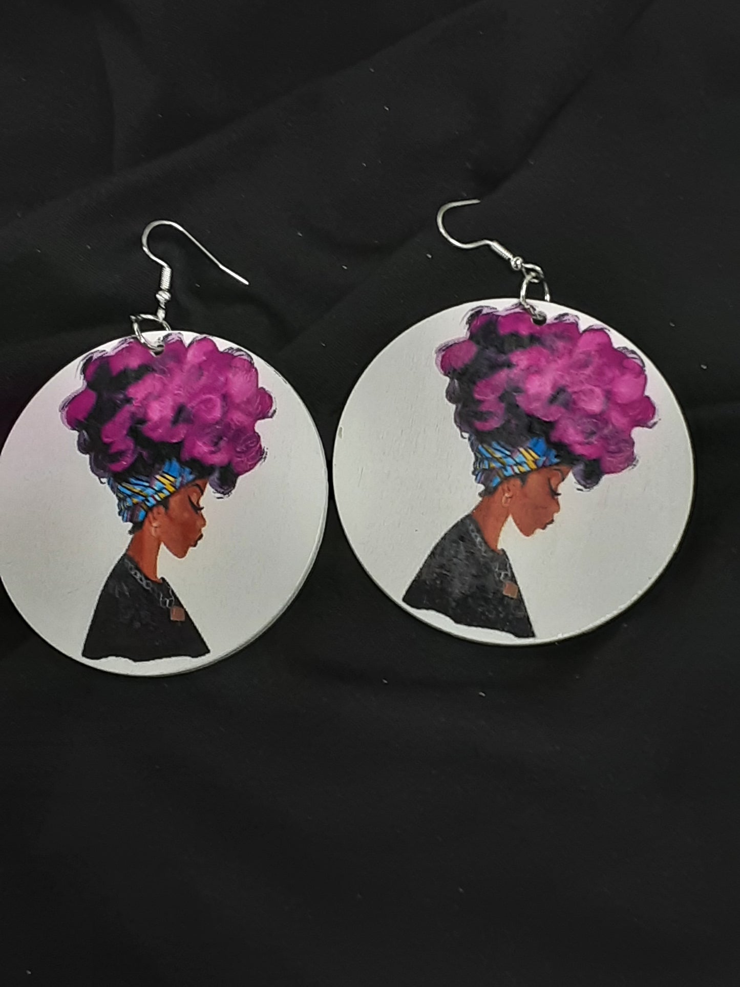 Purple Hair Queen Earrings