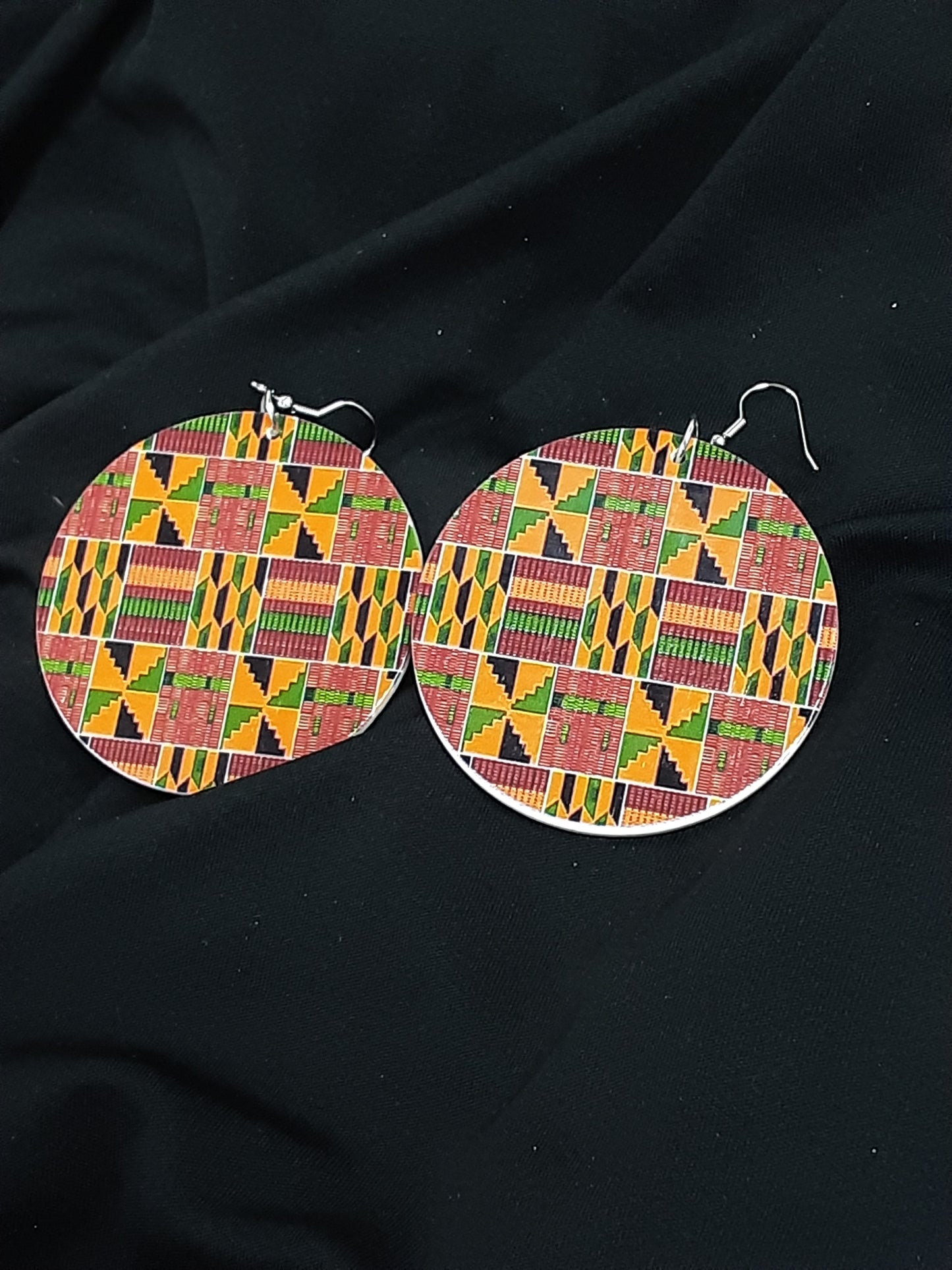 Kente Cloth Patterned Earrings
