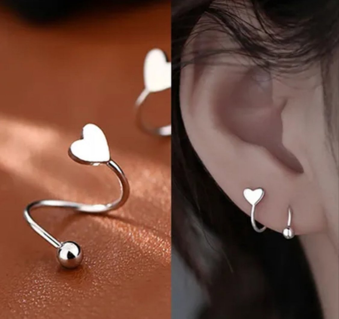 U shape heart earrings