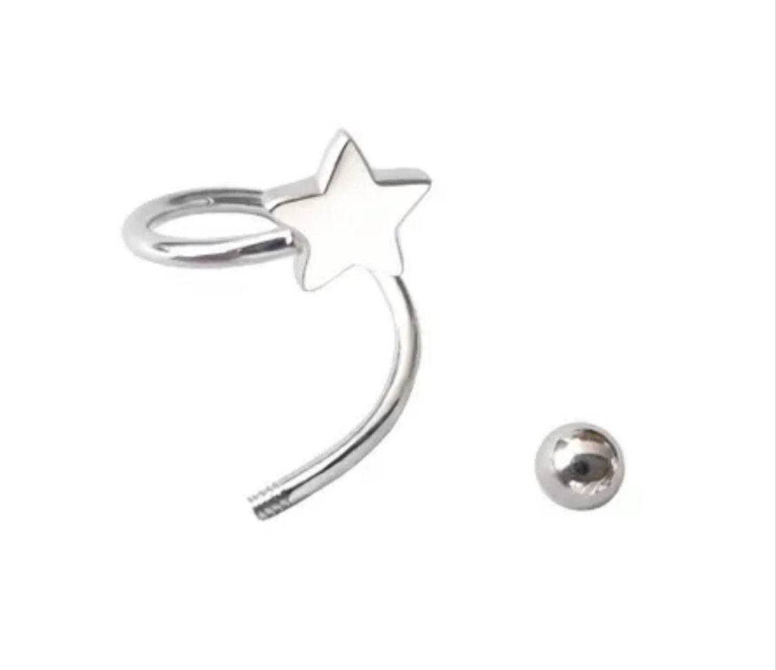 U shape star earrings