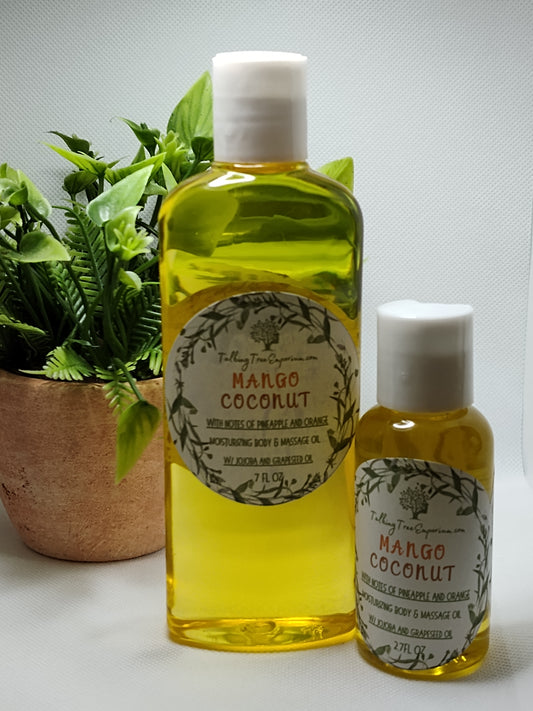 Handcrafted moisturizing body and massage oil