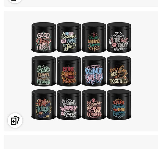Be Inspired 8 0z black tin quote candles
