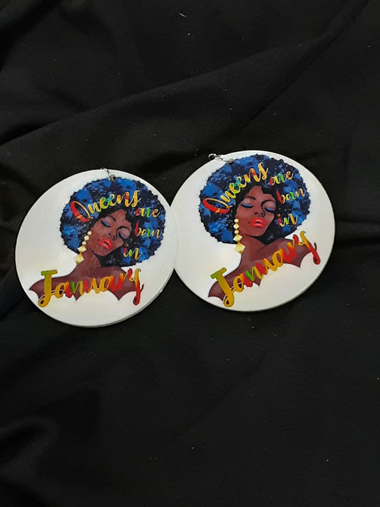 Queens are born in January Earrings