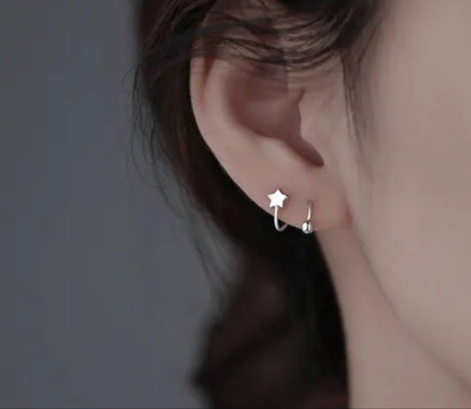 U shape star earrings