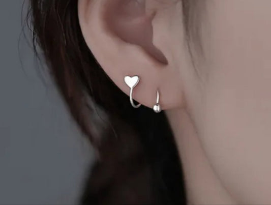 U shape heart earrings