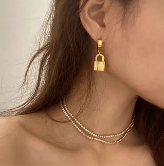Golden Lock earrings